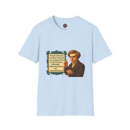 Philosophical Kierkegaard Quote Unisex Softstyle T-Shirt, Søren Kierkegaard Tee, Existentialist Clothing, Inspirational Graphic Top,
