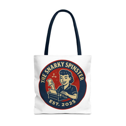 The Writer Snarky Spinster Tote Bag - Fun Grocery Bag, Gift for Feminists, Retro Style, Sustainability, Everyday Use