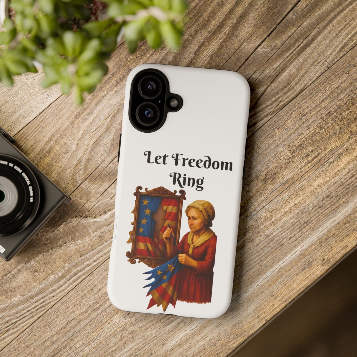 Patriotic Phone Case, Let Freedom Ring, American Pride Accessories, Gift for Veterans, 4th of July Decoration, Flag Lover's Case