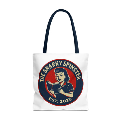 Book Lover Tote Bag - The Snarky Spinster, Book Lover Gift, Funny Library Bag, Reading Accessory, Literary Pun Design, Gifts for Readers