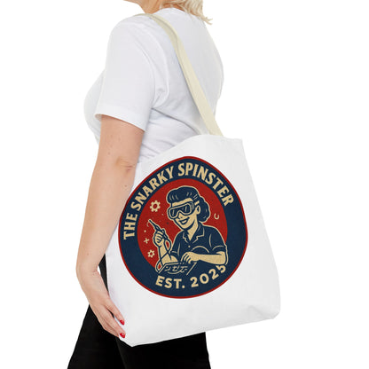 Tech Queen Snarky Spinster Tote Bag - Fun Grocery Bag, Gift for Feminists, Retro Style, Sustainability, Everyday Use