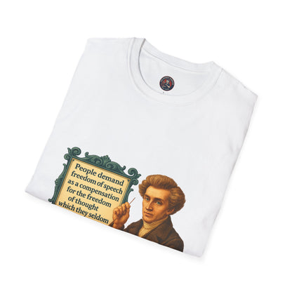 Philosophical Kierkegaard Quote Unisex Softstyle T-Shirt, Søren Kierkegaard Tee, Existentialist Clothing, Inspirational Graphic Top,
