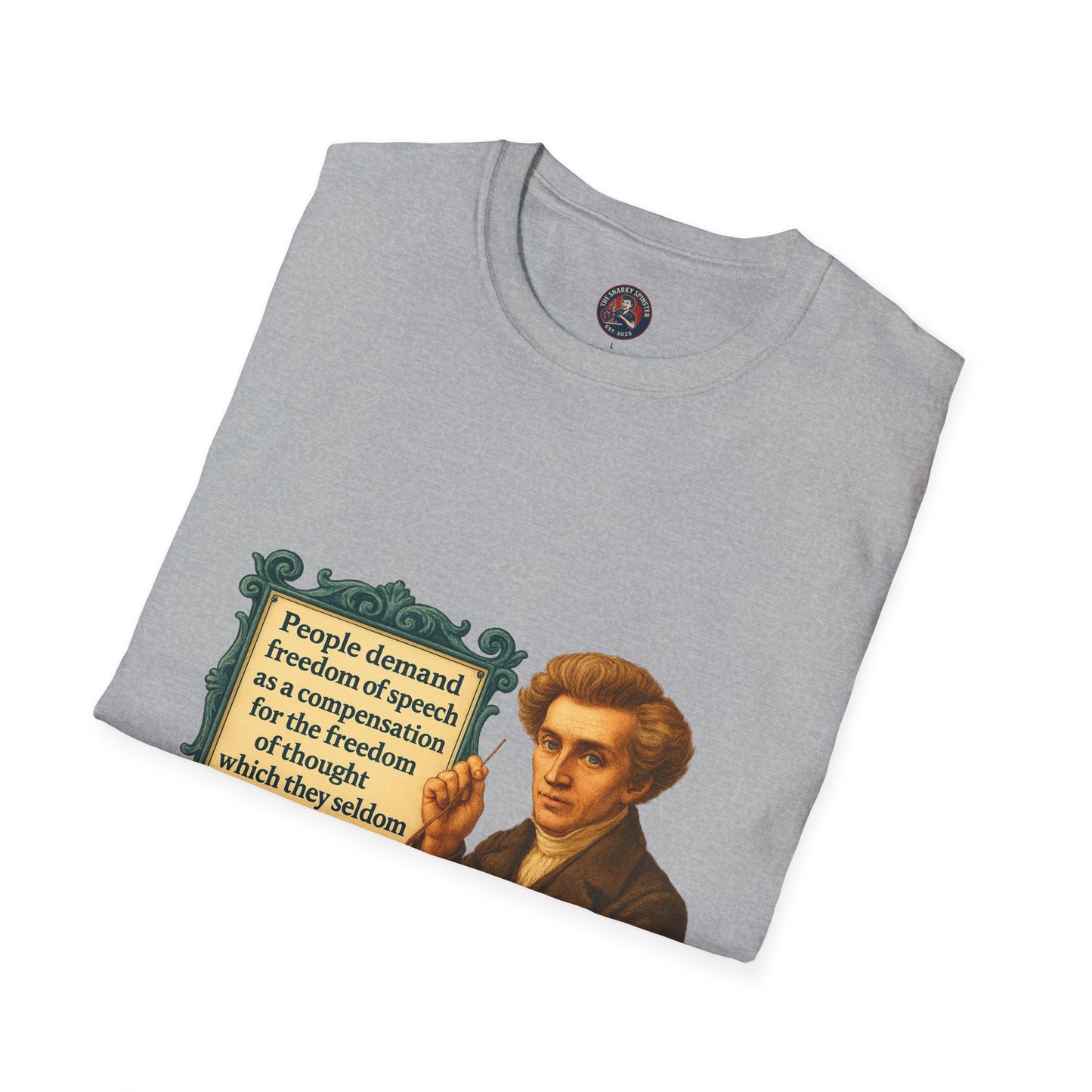 Philosophical Kierkegaard Quote Unisex Softstyle T-Shirt, Søren Kierkegaard Tee, Existentialist Clothing, Inspirational Graphic Top,