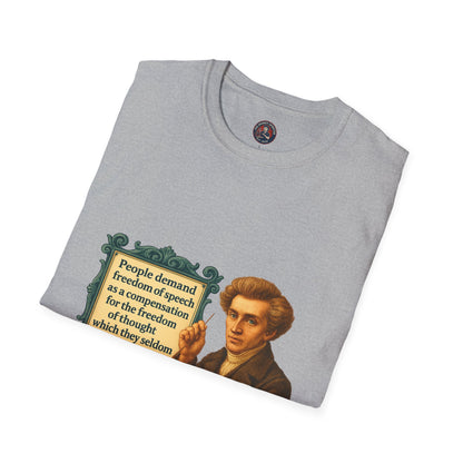 Philosophical Kierkegaard Quote Unisex Softstyle T-Shirt, Søren Kierkegaard Tee, Existentialist Clothing, Inspirational Graphic Top,