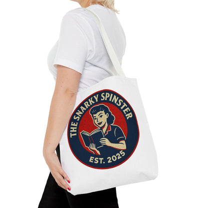 Book Lover Tote Bag - The Snarky Spinster, Book Lover Gift, Funny Library Bag, Reading Accessory, Literary Pun Design, Gifts for Readers