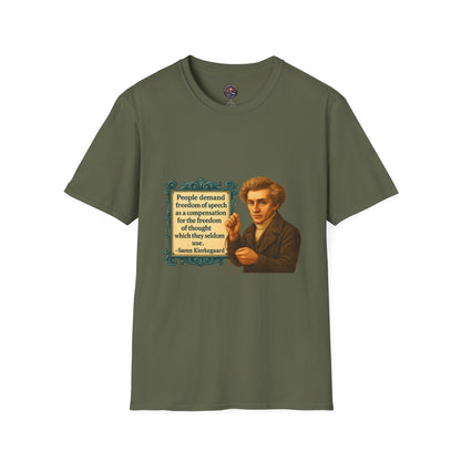 Philosophical Kierkegaard Quote Unisex Softstyle T-Shirt, Søren Kierkegaard Tee, Existentialist Clothing, Inspirational Graphic Top,