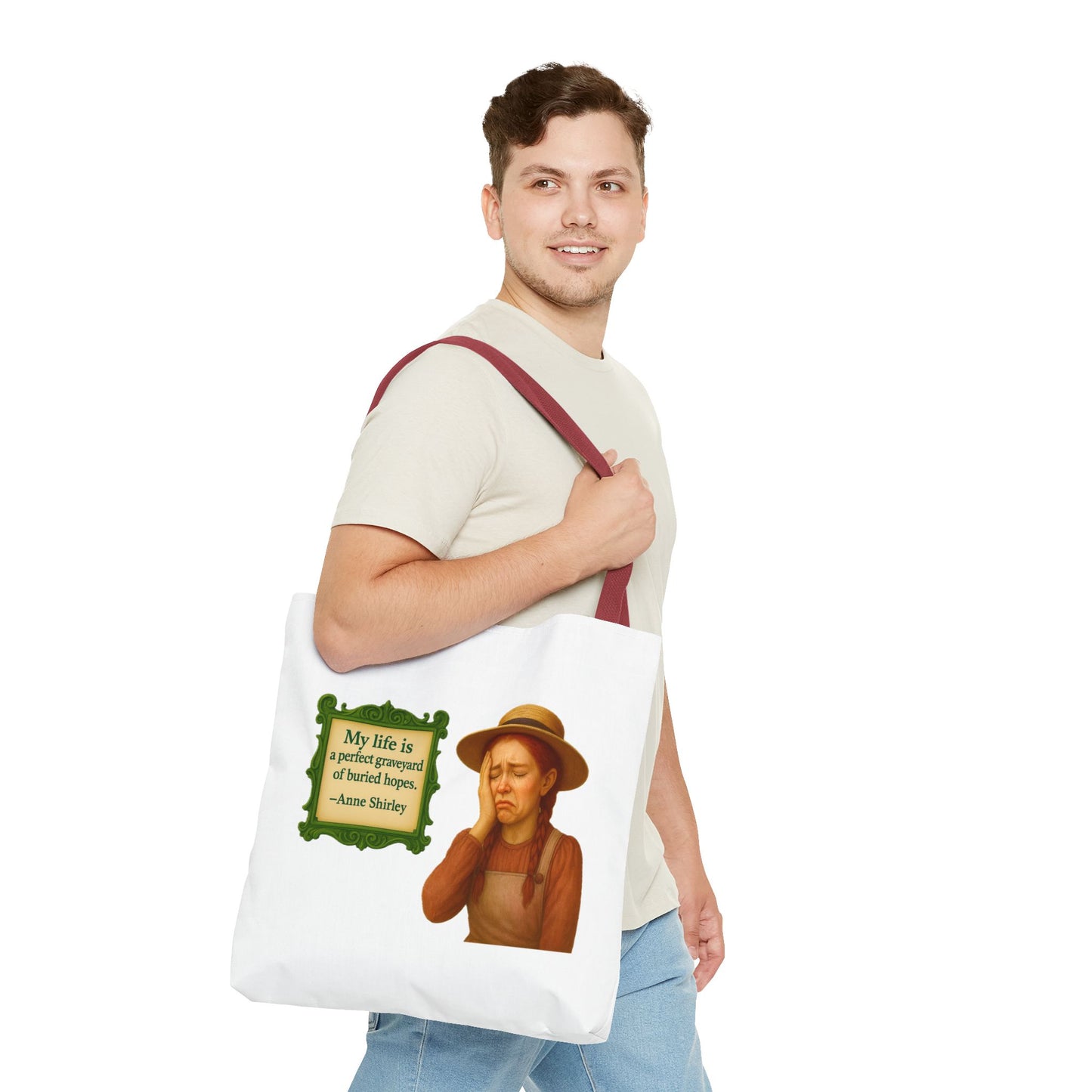 Anne Shirley Tote Bag - The Snarky Spinster, Book Lover Gift, Funny Library Bag, Reading Accessory, Literary Pun Design, Gifts for Readers