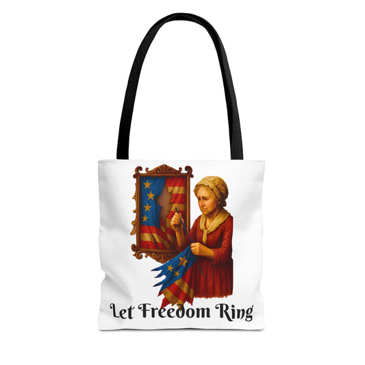 Patriotic Tote Bag, Vintage Americana Style, Ideal for Independence Day, Shopping, Travel, Eco-Friendly Bag