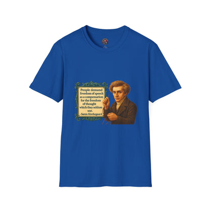 Philosophical Kierkegaard Quote Unisex Softstyle T-Shirt, Søren Kierkegaard Tee, Existentialist Clothing, Inspirational Graphic Top,