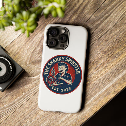 Snarky Spinster Phone Case, Quirky Phone Holder, Funny Smartphone Cover, Gift for Crafters, Humor Accessories, Custom Tech Case