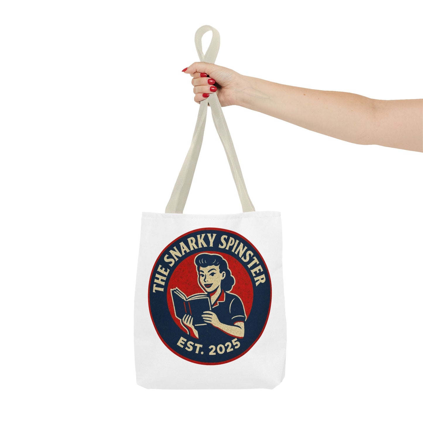 Book Lover Tote Bag - The Snarky Spinster, Book Lover Gift, Funny Library Bag, Reading Accessory, Literary Pun Design, Gifts for Readers