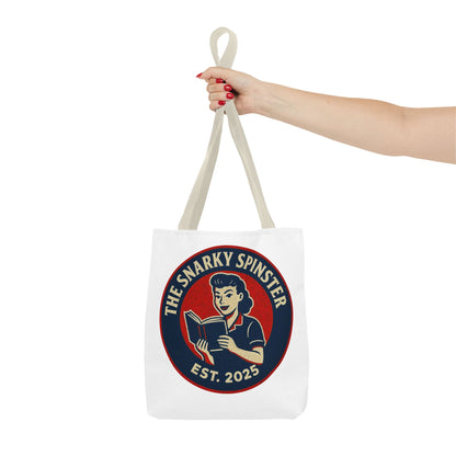 Book Lover Tote Bag - The Snarky Spinster, Book Lover Gift, Funny Library Bag, Reading Accessory, Literary Pun Design, Gifts for Readers