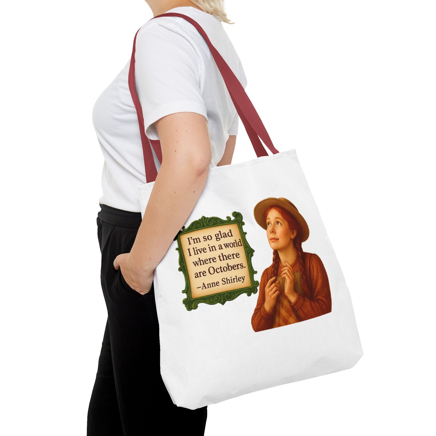 Anne Shirley Tote Bag - The Snarky Spinster, Book Lover Gift, Funny Library Bag, Reading Accessory, Literary Pun Design, Gifts for Readers