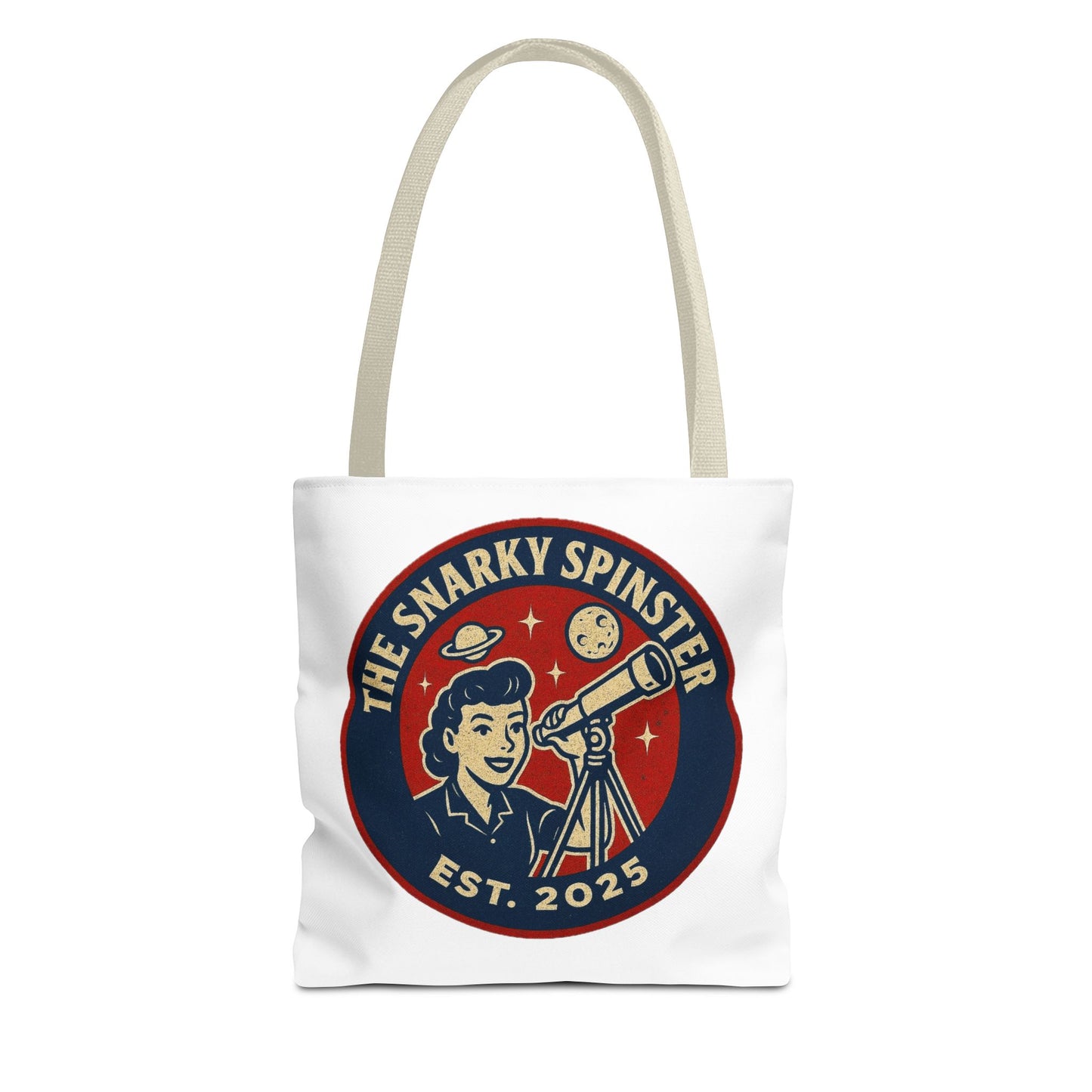 Copy of Patriotic Snarky Spinster Tote Bag - Fun Grocery Bag, Gift for Feminists, Retro Style, Sustainability, Everyday Use
