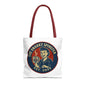 Coffee Crazed Snarky Spinster Tote Bag - Fun Grocery Bag, Gift for Feminists, Retro Style, Sustainability, Everyday Use