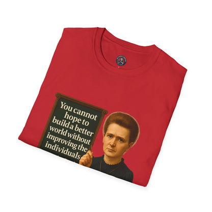 Unisex Softstyle T-Shirt - Madame Curie, Inspirational Tee, Gift for Activists, Comfortable Everyday Wear, Perfect for Celebrations