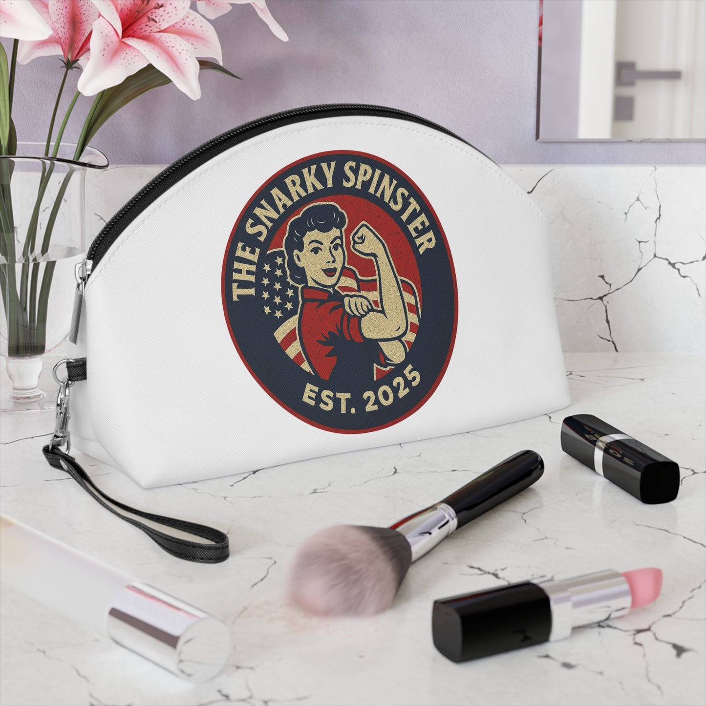 Makeup Bag - Patriotic Snarky Spinster Design