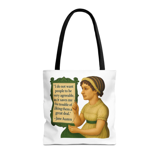 Jane Austen Tote Bag, Vintage Americana Style, Ideal for, Shopping, Travel, Eco-Friendly Bag