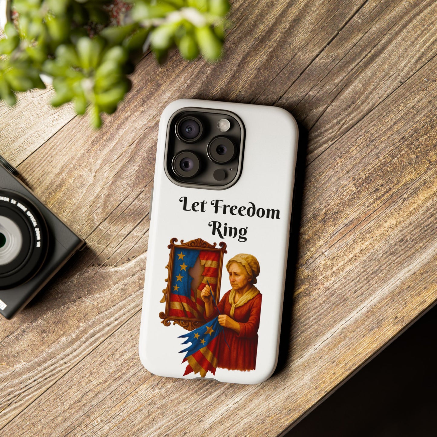 Patriotic Phone Case, Let Freedom Ring, American Pride Accessories, Gift for Veterans, 4th of July Decoration, Flag Lover's Case