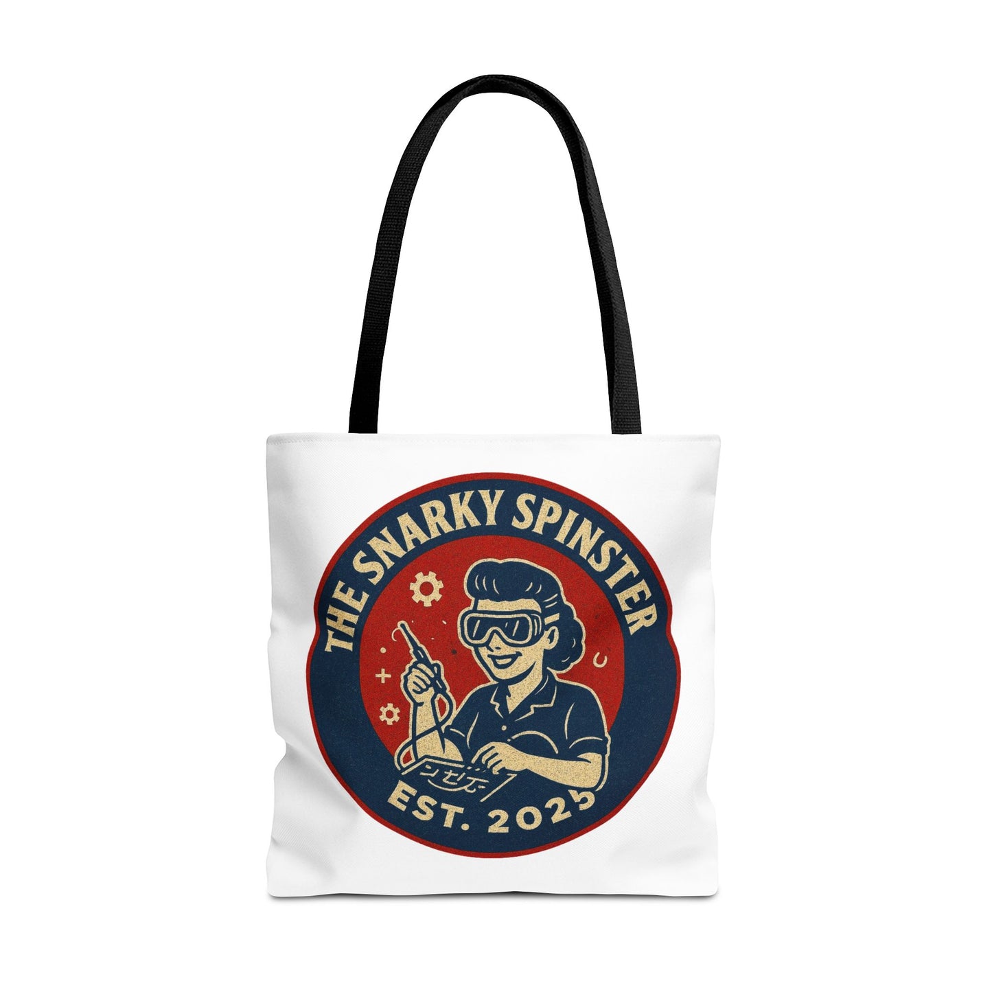 Tech Queen Snarky Spinster Tote Bag - Fun Grocery Bag, Gift for Feminists, Retro Style, Sustainability, Everyday Use