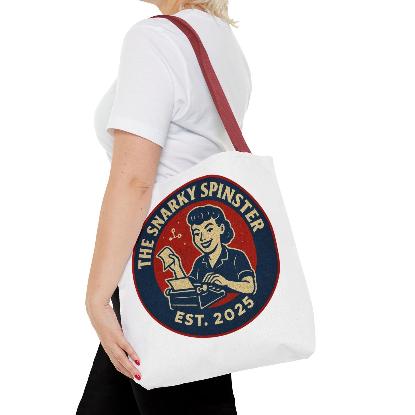 The Writer Snarky Spinster Tote Bag - Fun Grocery Bag, Gift for Feminists, Retro Style, Sustainability, Everyday Use
