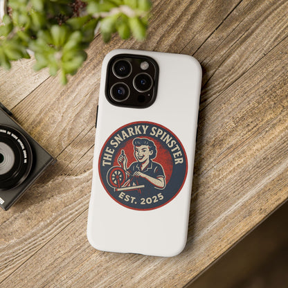 Snarky Spinster Phone Case, Quirky Phone Holder, Funny Smartphone Cover, Gift for Crafters, Humor Accessories, Custom Tech Case