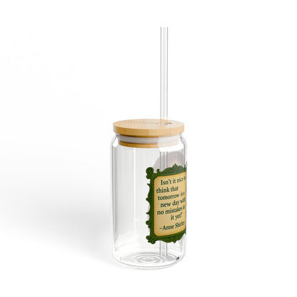 Anne Shirley Vintage Sipper Glass, 16oz Mason Jar, Retro Drinkware, Happy Hour Gift, Eco-friendly Beverage Container, Party Favor