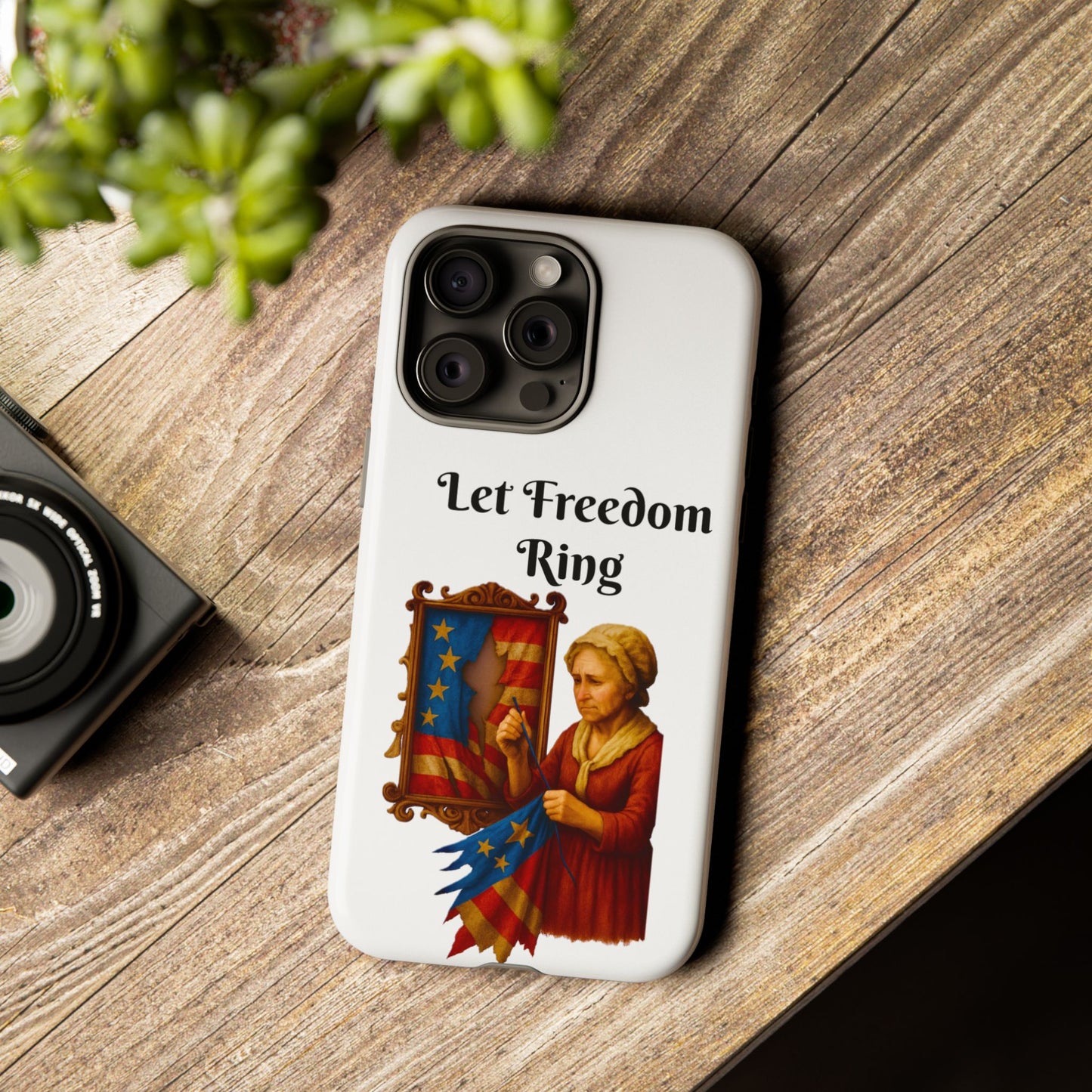 Patriotic Phone Case, Let Freedom Ring, American Pride Accessories, Gift for Veterans, 4th of July Decoration, Flag Lover's Case