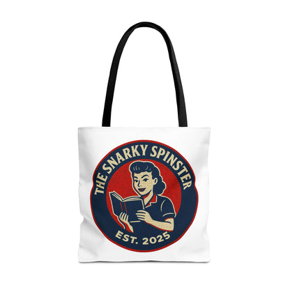 Book Lover Tote Bag - The Snarky Spinster, Book Lover Gift, Funny Library Bag, Reading Accessory, Literary Pun Design, Gifts for Readers