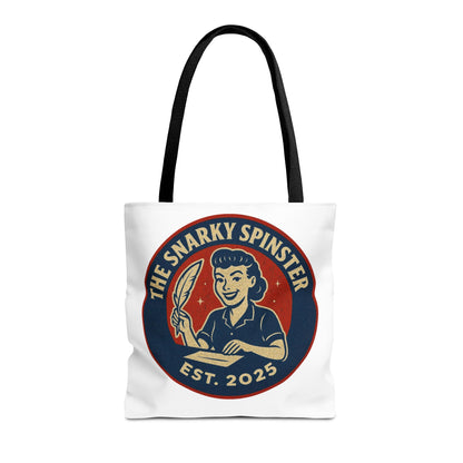 Lit Snarky Spinster Tote Bag - Fun Grocery Bag, Gift for Feminists, Retro Style, Sustainability, Everyday Use