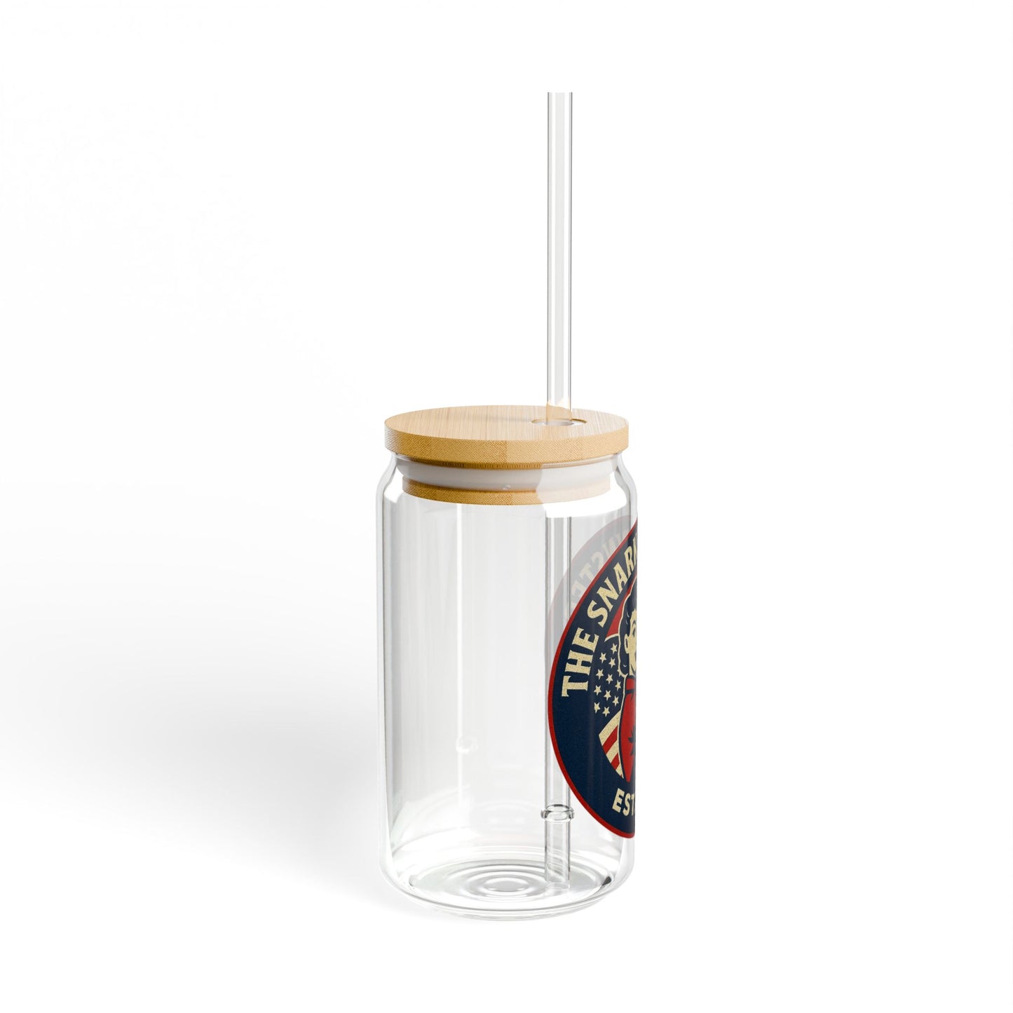 Patriotic Spinster Vintage Sipper Glass, 16oz Mason Jar, Retro Drinkware, Happy Hour Gift, Eco-friendly Beverage Container, Party Favor