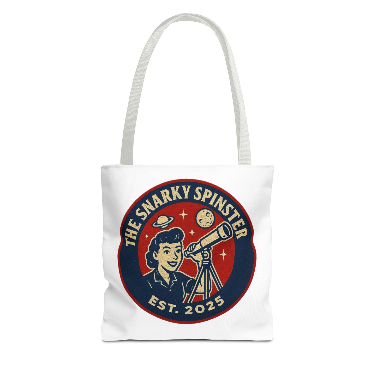 Copy of Patriotic Snarky Spinster Tote Bag - Fun Grocery Bag, Gift for Feminists, Retro Style, Sustainability, Everyday Use