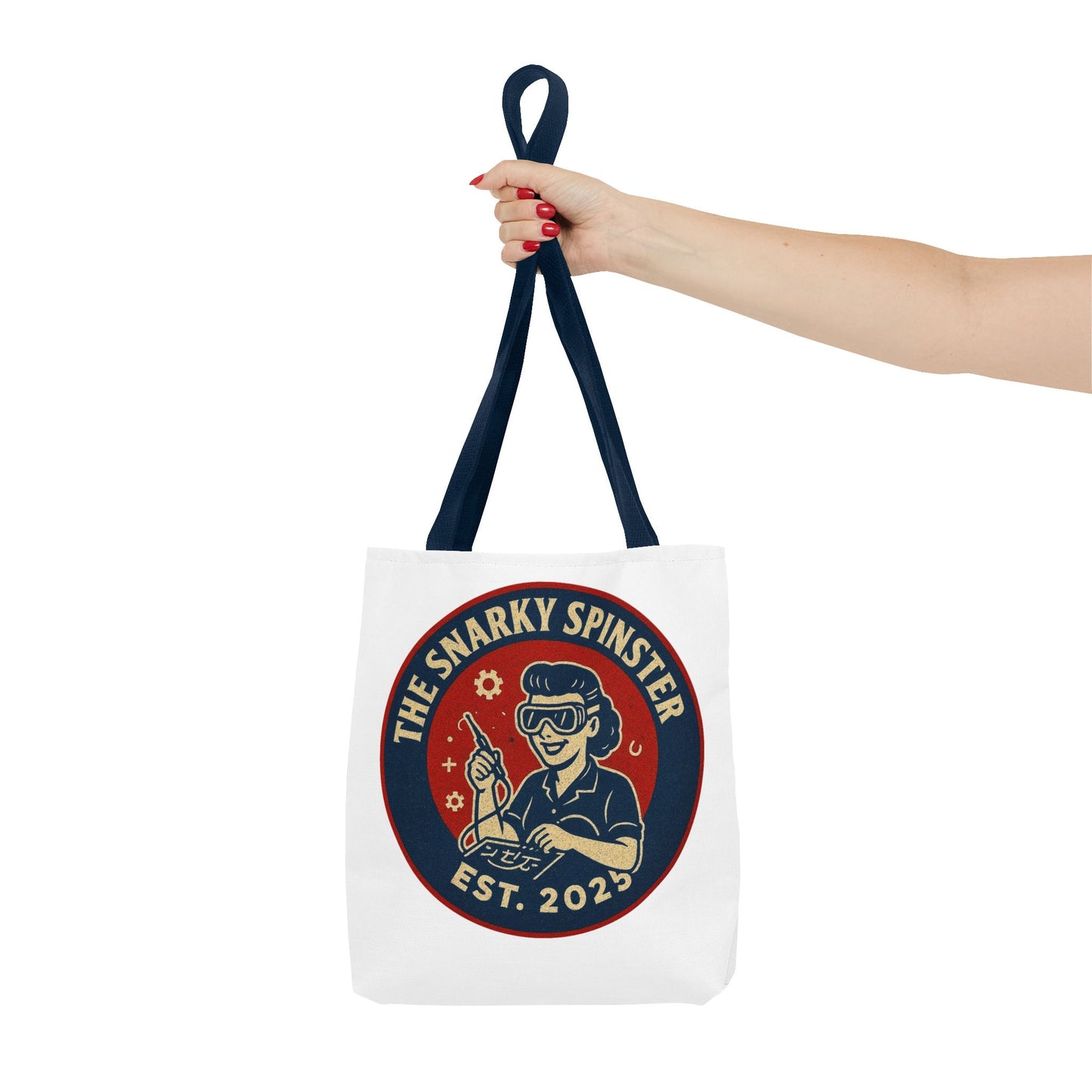 Tech Queen Snarky Spinster Tote Bag - Fun Grocery Bag, Gift for Feminists, Retro Style, Sustainability, Everyday Use