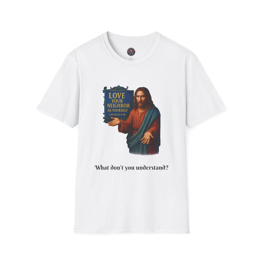 Unisex Softstyle T-Shirt - Frustrated JC, Inspirational Tee, Gift for Activists, Comfortable Everyday Wear, Perfect for Celebrations