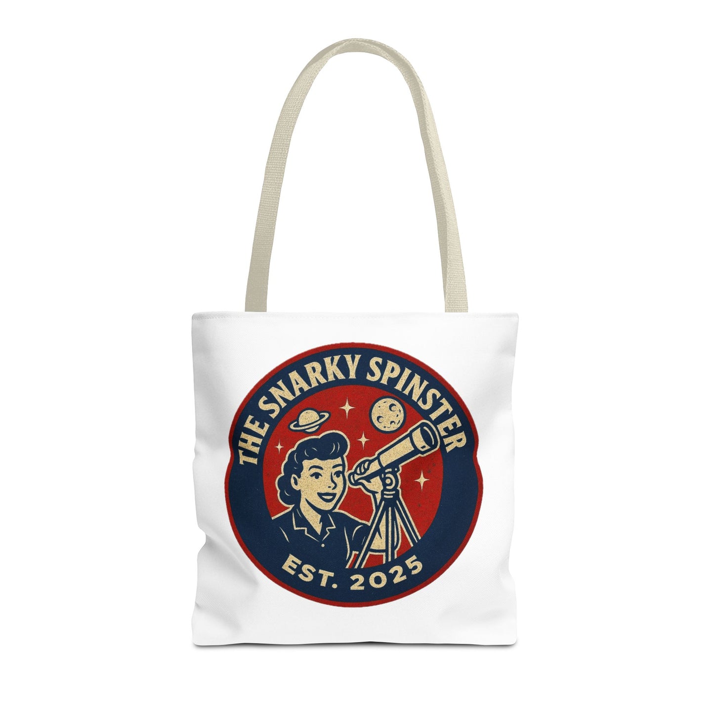 Copy of Patriotic Snarky Spinster Tote Bag - Fun Grocery Bag, Gift for Feminists, Retro Style, Sustainability, Everyday Use
