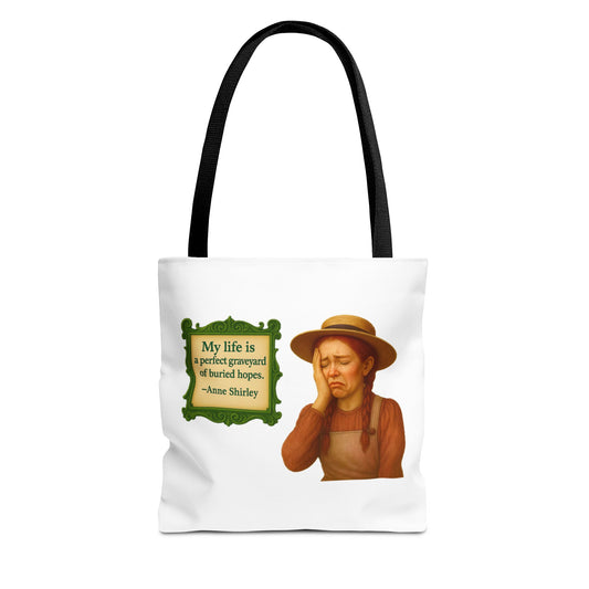 Anne Shirley Tote Bag - The Snarky Spinster, Book Lover Gift, Funny Library Bag, Reading Accessory, Literary Pun Design, Gifts for Readers