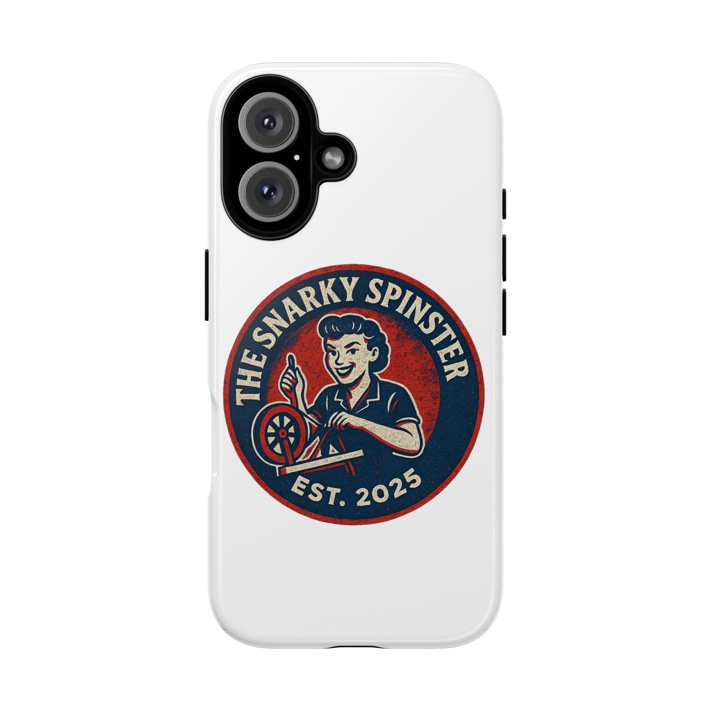Snarky Spinster Phone Case, Quirky Phone Holder, Funny Smartphone Cover, Gift for Crafters, Humor Accessories, Custom Tech Case