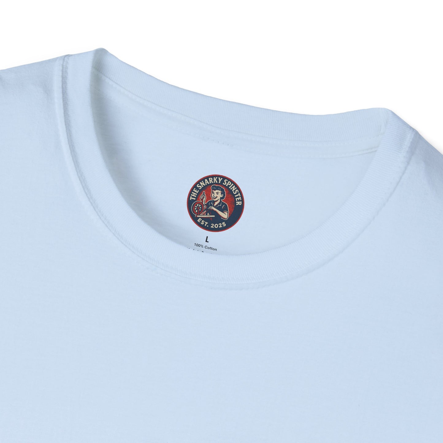 Unisex Softstyle T-Shirt - Snarky Spinster Logo, Inspirational Tee, Gift for Activists, Comfortable Everyday Wear, Perfect for Celebrations