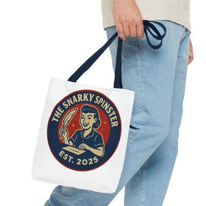 Lit Snarky Spinster Tote Bag - Fun Grocery Bag, Gift for Feminists, Retro Style, Sustainability, Everyday Use