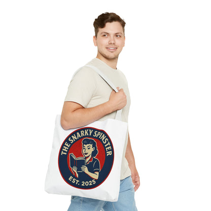 Book Lover Tote Bag - The Snarky Spinster, Book Lover Gift, Funny Library Bag, Reading Accessory, Literary Pun Design, Gifts for Readers