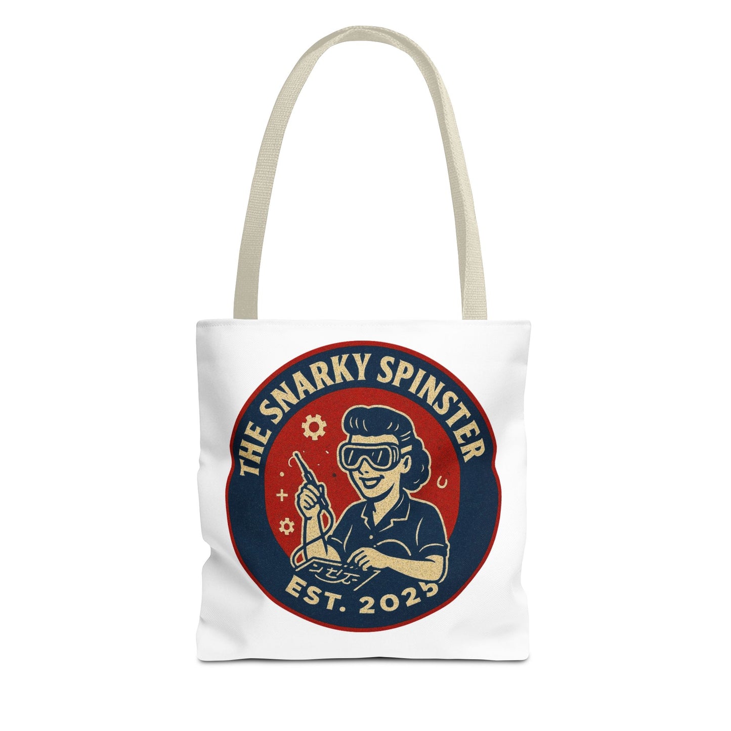Tech Queen Snarky Spinster Tote Bag - Fun Grocery Bag, Gift for Feminists, Retro Style, Sustainability, Everyday Use