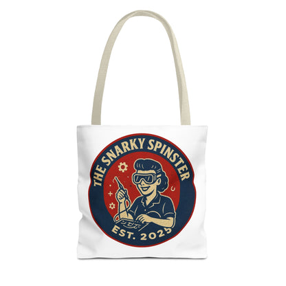 Tech Queen Snarky Spinster Tote Bag - Fun Grocery Bag, Gift for Feminists, Retro Style, Sustainability, Everyday Use