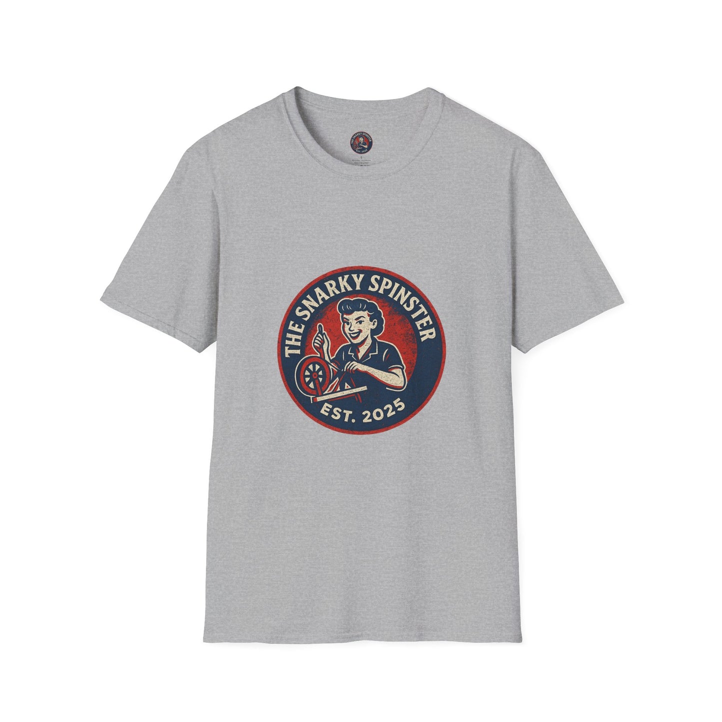 Unisex Softstyle T-Shirt - Snarky Spinster Logo, Inspirational Tee, Gift for Activists, Comfortable Everyday Wear, Perfect for Celebrations
