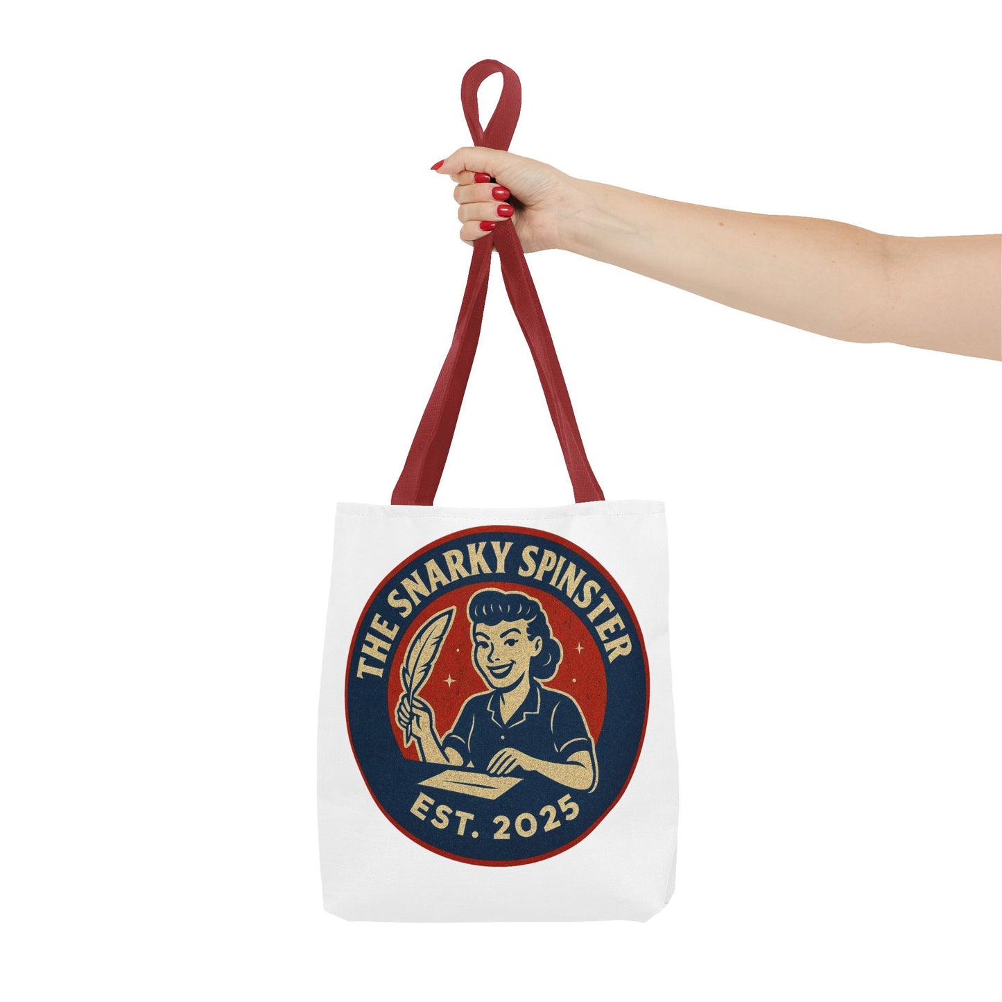 Lit Snarky Spinster Tote Bag - Fun Grocery Bag, Gift for Feminists, Retro Style, Sustainability, Everyday Use