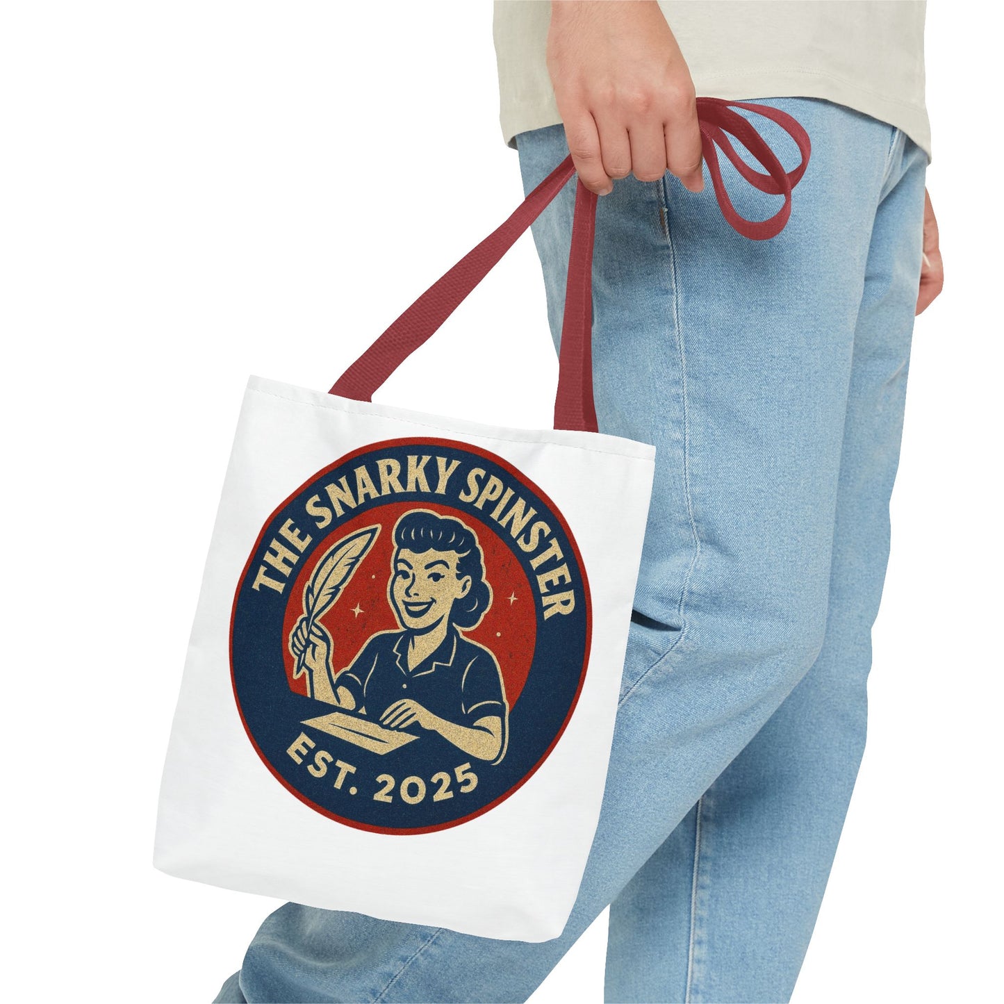 Lit Snarky Spinster Tote Bag - Fun Grocery Bag, Gift for Feminists, Retro Style, Sustainability, Everyday Use