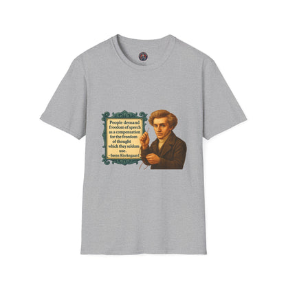 Philosophical Kierkegaard Quote Unisex Softstyle T-Shirt, Søren Kierkegaard Tee, Existentialist Clothing, Inspirational Graphic Top,