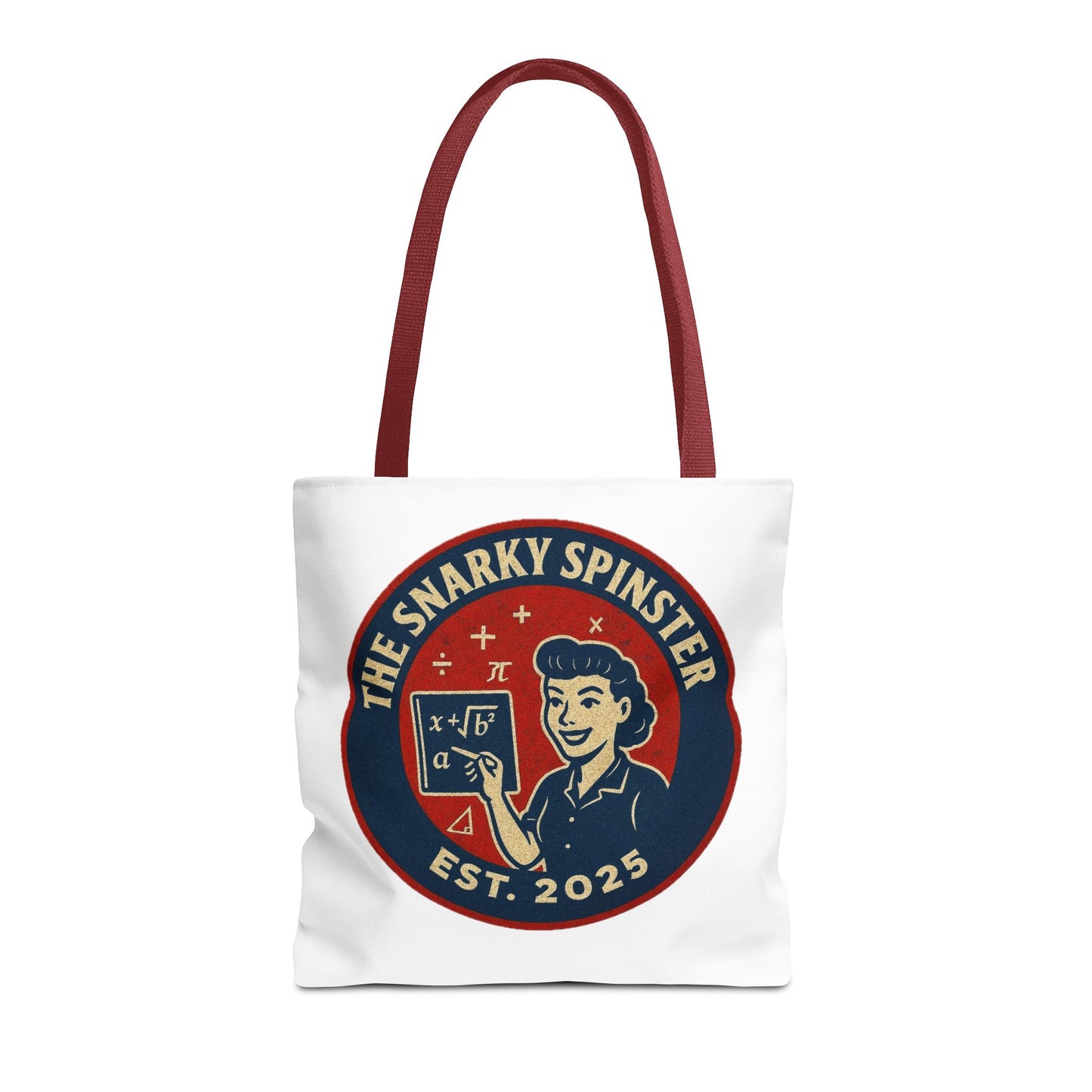 Mathematician Tote Bag - The Snarky Spinster, Book Lover Gift, Funny Library Bag, Reading Accessory, Literary Pun Design, Gifts for Readers