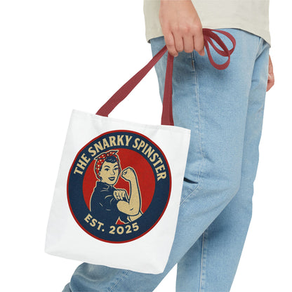 Rosie the Snarky Spinster Tote Bag - Fun Grocery Bag, Gift for Feminists, Retro Style, Sustainability, Everyday Use