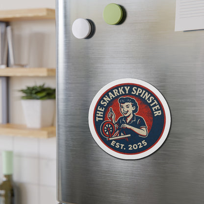 Snarky Spinster Die-Cut Magnet - Fun Home Decor, Gift for Crafters, Quirky Kitchen Decor, Artsy Refrigerator Magnet, Unique Gift Idea