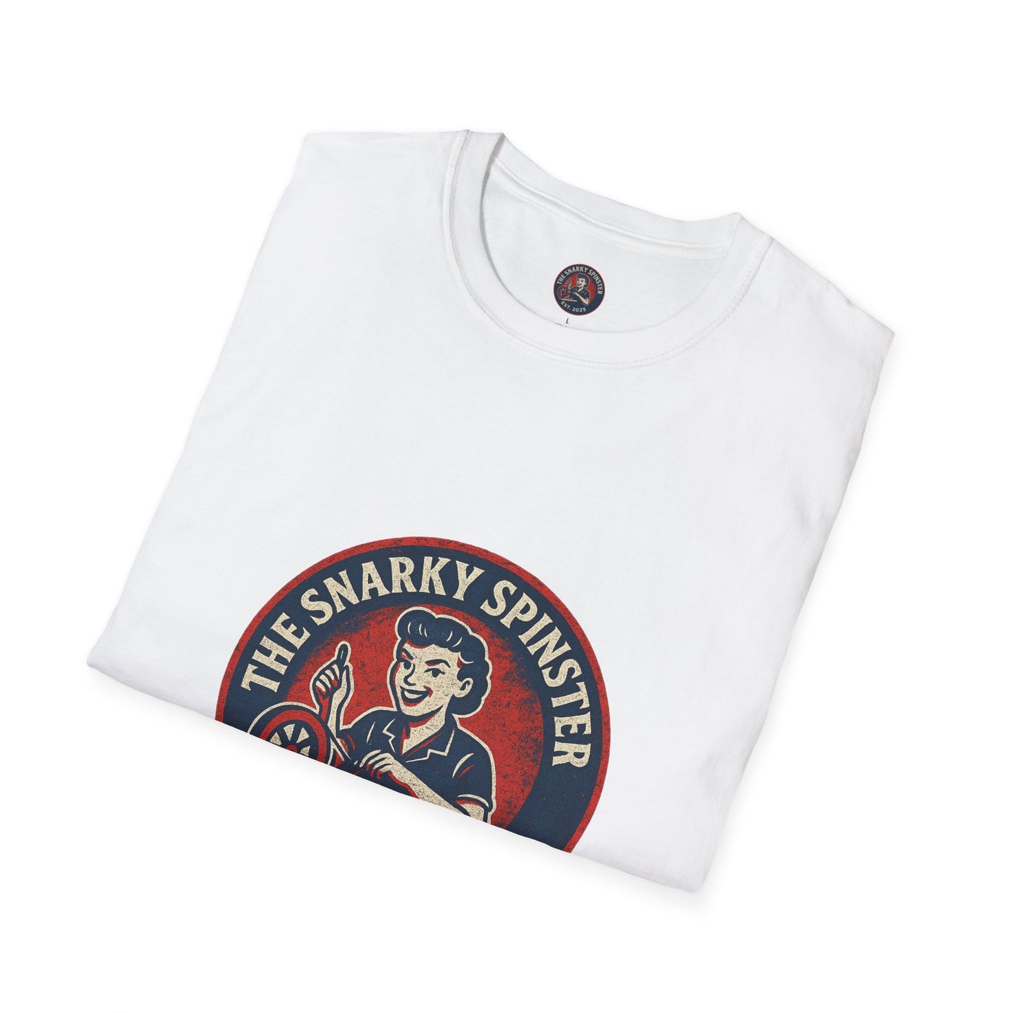 Unisex Softstyle T-Shirt - Snarky Spinster Logo, Inspirational Tee, Gift for Activists, Comfortable Everyday Wear, Perfect for Celebrations